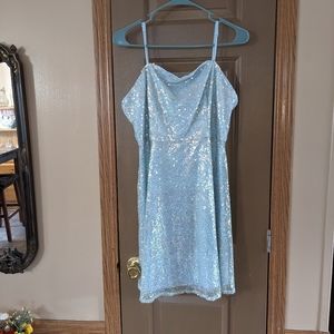 Shein size XL sequin zipper back Cami dress nwot
